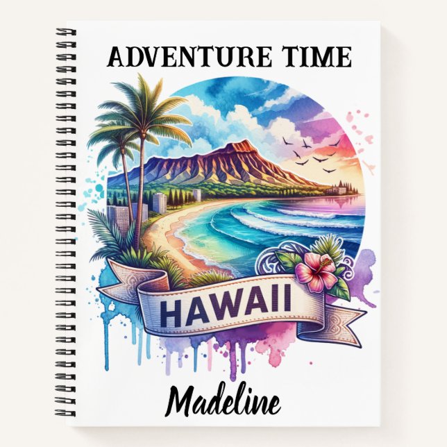 Erkunden Sie Hawaiis atemberaubende Strände Notizbuch (Vorderseite)