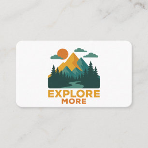 Erkunden Sie mehr - Retro Mountain & Forest Advent Visitenkarte