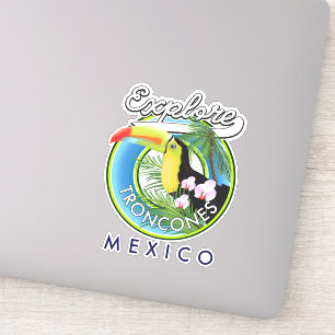 Erkunden Sie Troncones Mexico Retro-Logo Aufkleber