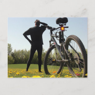 Erkundung auf einer Bike-2-Postkarte Postkarte