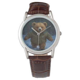 Erkundung der Teddy Bären Kunst für Kinder Armbanduhr