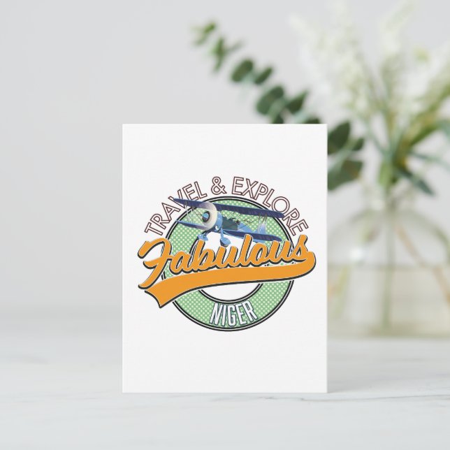 Erkundung des fabelhaften Niger Logos Postkarte (Stehend Vorderseite)