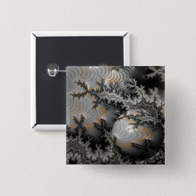 Erkundung des Mandelbrot-Reiches Button (Vorne & Hinten)