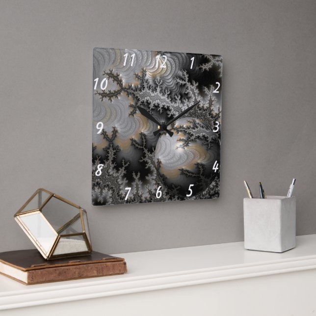 Erkundung des Mandelbrot-Reiches Quadratische Wanduhr (Büro)