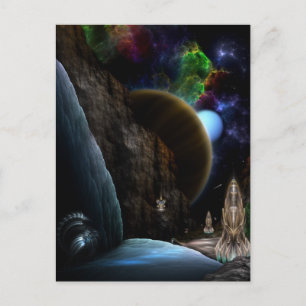 Erkundung von Weltraumkunst Fraktal Postkarte