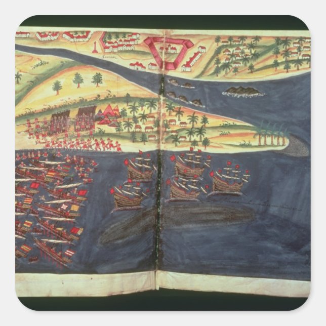 Erkundungsplan für Surat Quadratischer Aufkleber (Vorderseite)