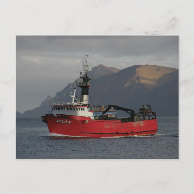 Erla N, Crab Boat in Dutch Harbor, Alaska Postkarte (Vorderseite)