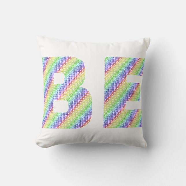 Erlaube Dir Selbst Regenbogen-Wurfkissen zu sein Kissen (Vorderseite)