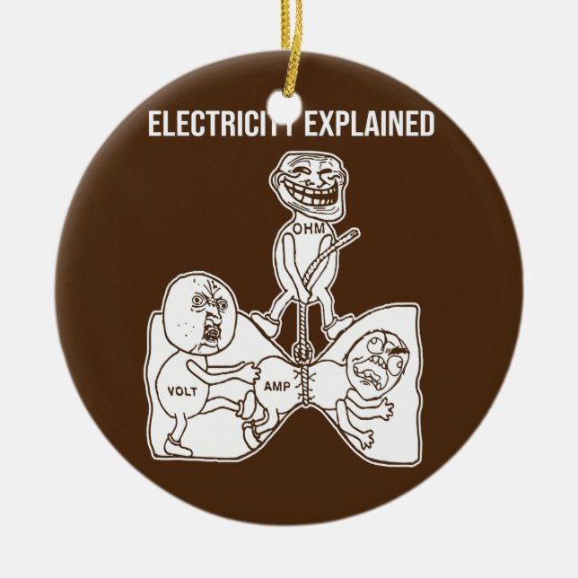Erläuterter Nerd für die Elektrizitätstechnik Keramik Ornament (Vorne)