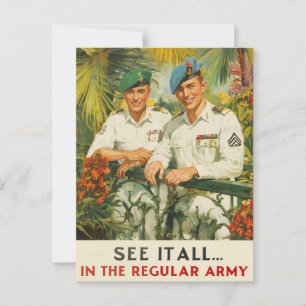Erlebe Alles in der Regulären Armee Vintage Rekrut Postkarte