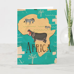 Erleben Sie Afrika Vintage-Reiseposter Feiertagskarte