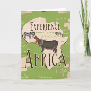 Erleben Sie Afrika Vintage-Reiseposter Feiertagskarte