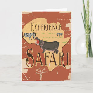 Erleben Sie Afrikanischer Safari Vintage Reiseplak Feiertagskarte
