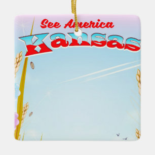 Erleben Sie Amerika! - Kansas Keramikornament