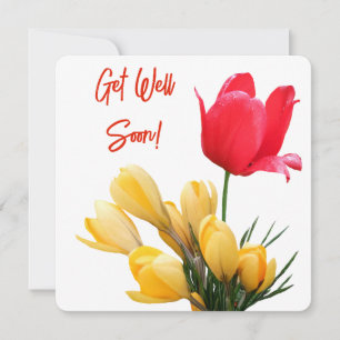 Erleben Sie bald hübschen gelben Crocus Red Tulpe Feiertagskarte
