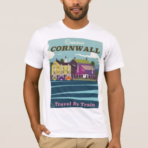 Erleben Sie Cornwall Vintage-Reiseposter T-Shirt