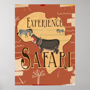 Erleben Sie das afrikanische Safari Vintage Travel Poster