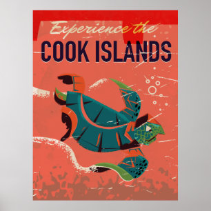 Erleben Sie das Vintage-Reiseplakat der Cook Insel Poster