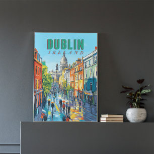Erleben Sie den Charme von Dublin mit dieser Vinta Poster
