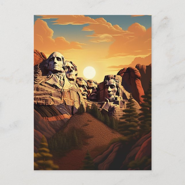 Erleben Sie den Grandeur des Berges Rushmore #9 Postkarte (Vorderseite)
