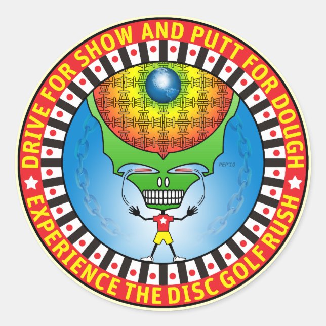 Erleben Sie den Rush Runder Aufkleber (Vorderseite)