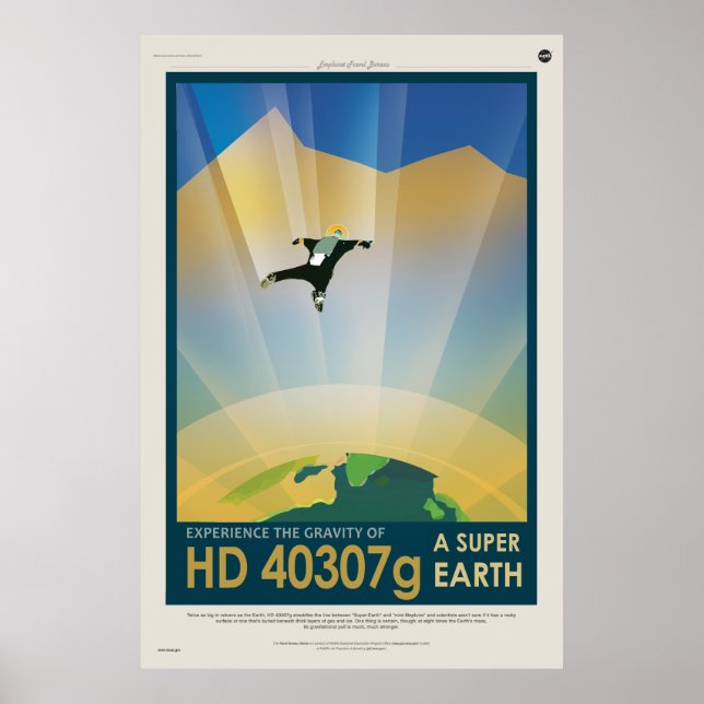 Erleben Sie die Gravitation eines Super Earth HD 4 Poster (Vorne)