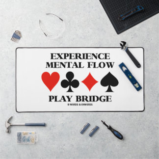 Erleben Sie die Mental Flow Play Bridge mit 4 Card Schreibtischunterlage