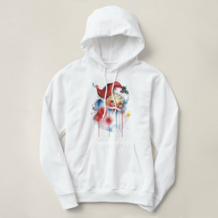 Erleben Sie die Nostalgie: Vintage-Santa-Crop-Hood Hoodie