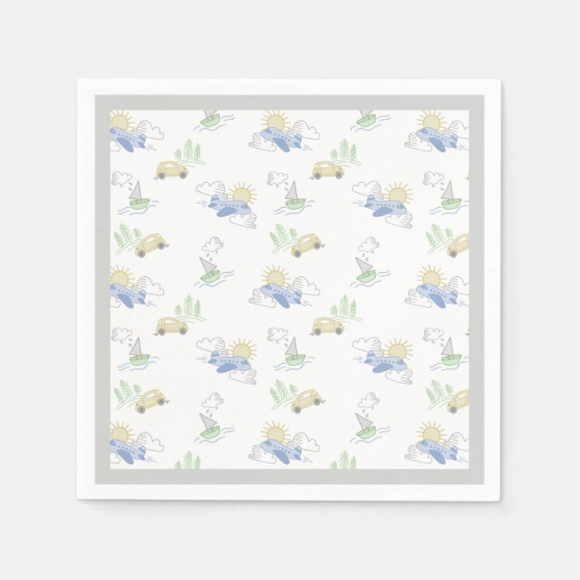 Erlebnis auf Reisen - Auto, Flugzeug, Boot Serviette (Vorderseite)