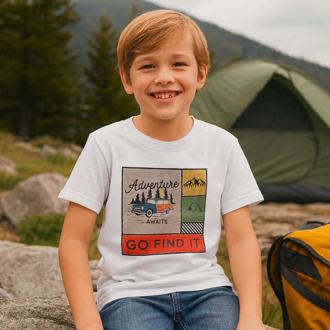 Erlebnis auf Reisen: Go It Retro Camping Reisen T-Shirt (Von Creator hochgeladen)