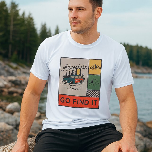Erlebnis auf Reisen: Go It Retro Camping Reisen T-Shirt (Von Creator hochgeladen)
