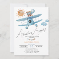 Erlebnis erwartet Airplane Teddy Bear Baby Shower