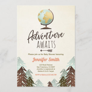 Erlebnis erwartet Baby Dusche laden Vintag rustika Einladung