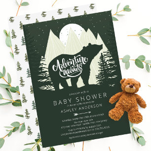 Erlebnis erwartet Bear Baby Dusche Einladung