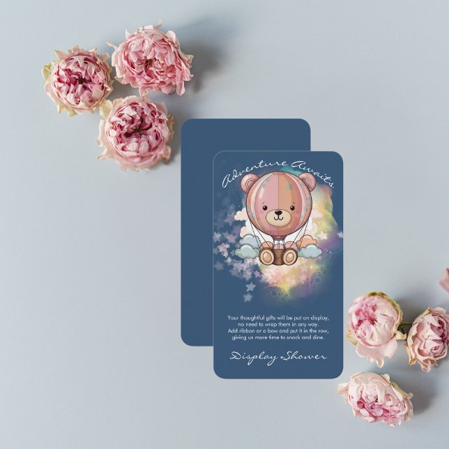 Erlebnis erwartet Bear Hot Air Ballon Babydusche Begleitkarte (Von Creator hochgeladen)