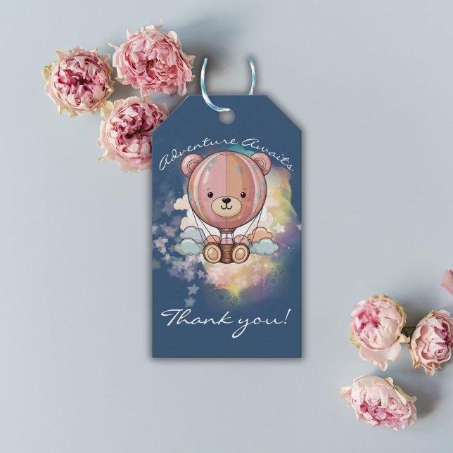 Erlebnis erwartet Bear Hot Air Ballon Babydusche Geschenkanhänger (Von Creator hochgeladen)