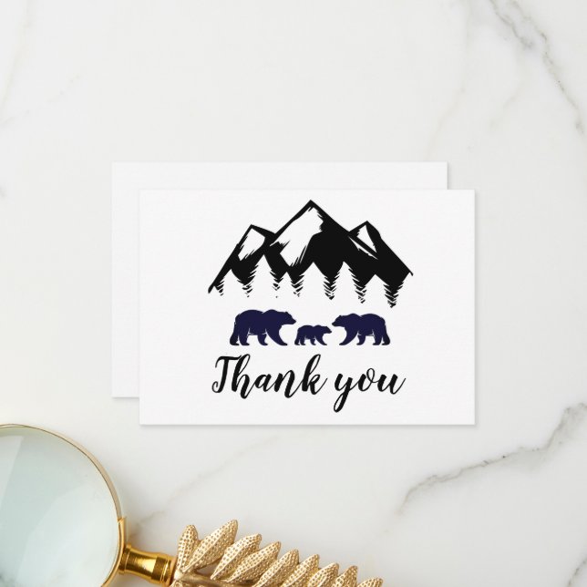 Erlebnis erwartet Bears Kraft Babydusche Danke (Vorderseite/Rückseite Beispiel)