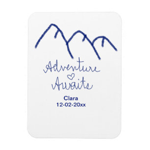 Erlebnis erwartet blaues Gebirgsherz Name Magnet