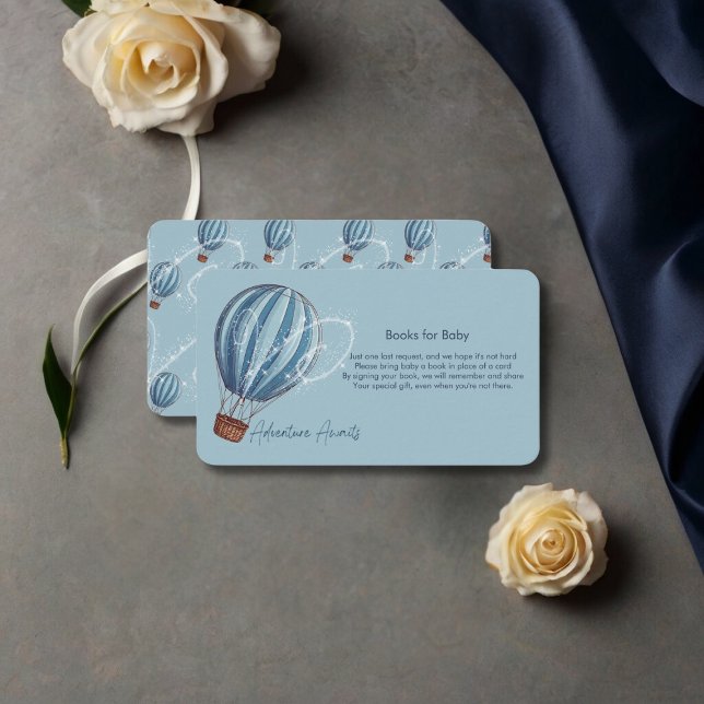 Erlebnis erwartet Blue Hot Air Ballon Baby Dusche Begleitkarte (Von Creator hochgeladen)