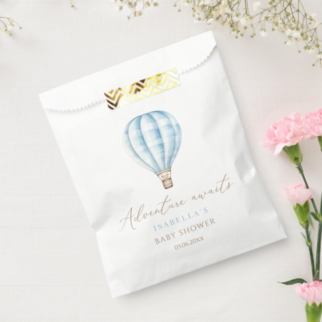 Erlebnis erwartet Blue Hot Air Ballon Baby Dusche Geschenktütchen (Versiegelt)