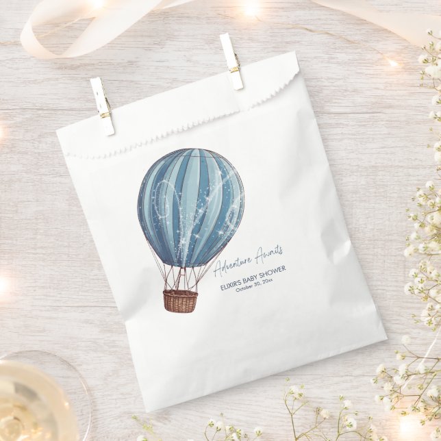 Erlebnis erwartet Blue Hot Air Ballon Baby Dusche Geschenktütchen (Ausgeschnitten)