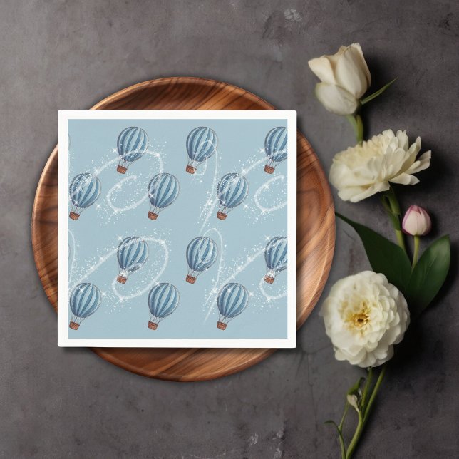 Erlebnis erwartet Blue Hot Air Ballon Baby Dusche Serviette (Von Creator hochgeladen)