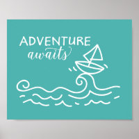 Erlebnis erwartet Blue Nautical Kinderzimmer Art P