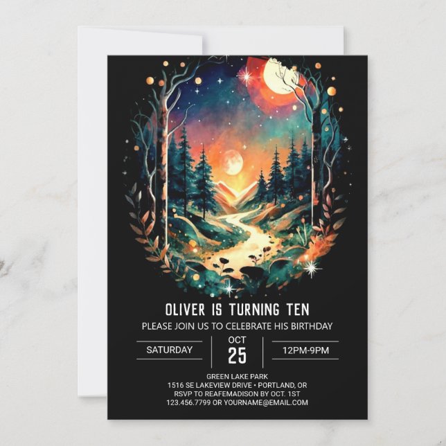 Erlebnis erwartet Bohemischer Geburtstag Einladung (Vorderseite)