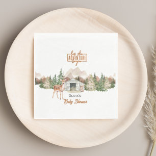 Erlebnis erwartet Burnt Orange Mountain Baby Showe Serviette