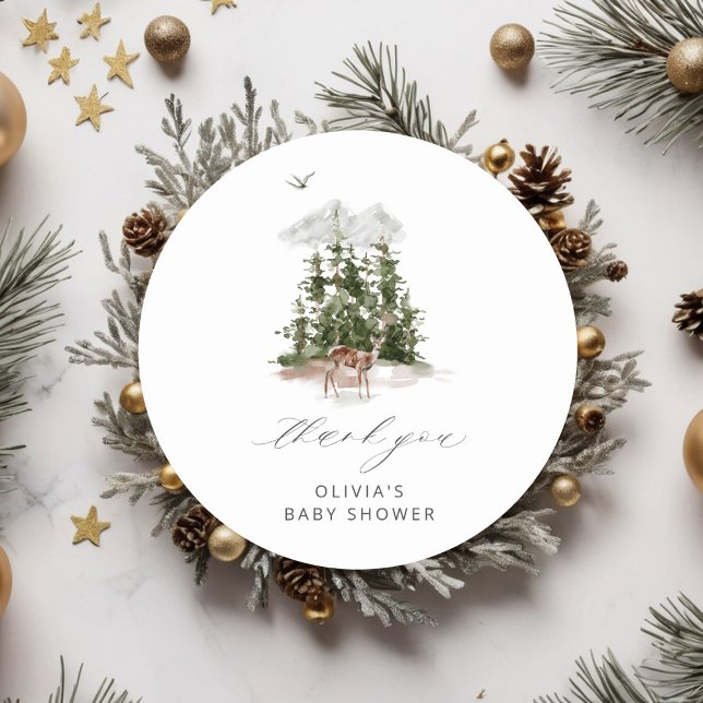 Erlebnis erwartet Liebe Baby Dusche Vielen Dank Runder Aufkleber (Von Creator hochgeladen)