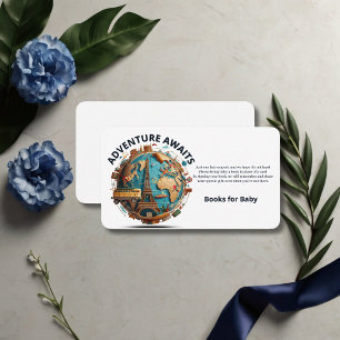 Erlebnis erwartet moderne Globe Baby-Dusche Begleitkarte