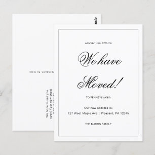 Erlebnis erwartet neue Ankündigung zur Adressenver Postkarte