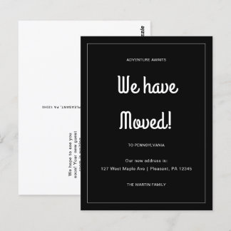 Erlebnis erwartet neue Ankündigung zur Adressenver Postkarte