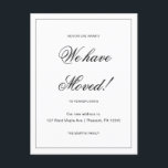 Erlebnis erwartet neue Ankündigung zur Adressenver Postkarte<br><div class="desc">Diese einfache, schwarz-weiße Ansage Postkarte zeichnet sich durch ein klassisches Design mit elegantem Skript aus. Diese minimalistische Änderung der Adressenankündigung Postcard bietet eine gerahmte Grenze und Neuigkeiten über Ihren großen Schritt. Die Rückseite dieser neuen Adresse Ankündigung Postcard verfügt über eine benutzerdefinierte bearbeitbare Nachricht lassend Menschen wissen, dass ihr neues Gästezimmer...</div>